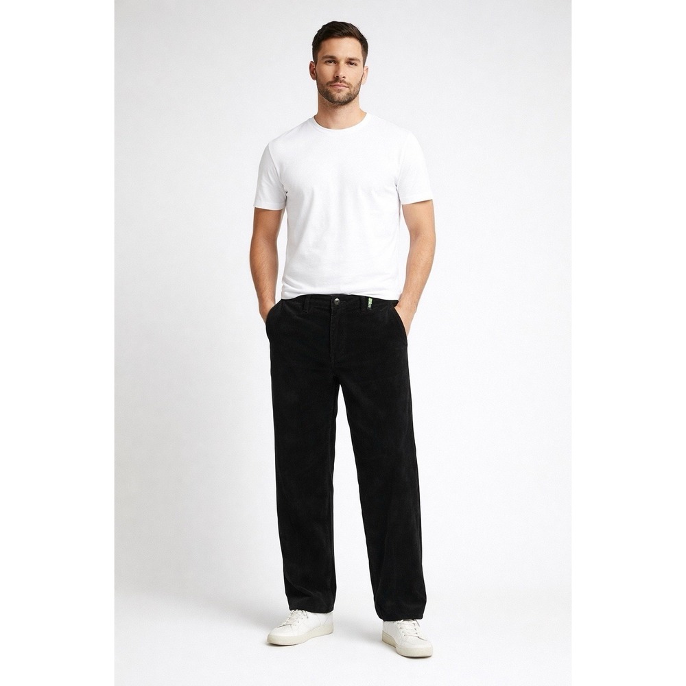 Roundtree & Yorke Black Corduroy Mens Jeans 40x30‎ Core Connect Waistband